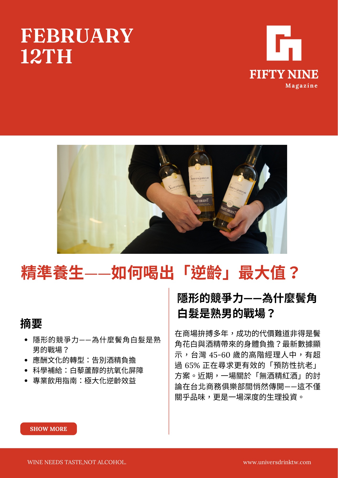 精準養生專題摘要：如何喝出逆齡最大值，解析白藜蘆醇對熟男競爭力的重要性。 