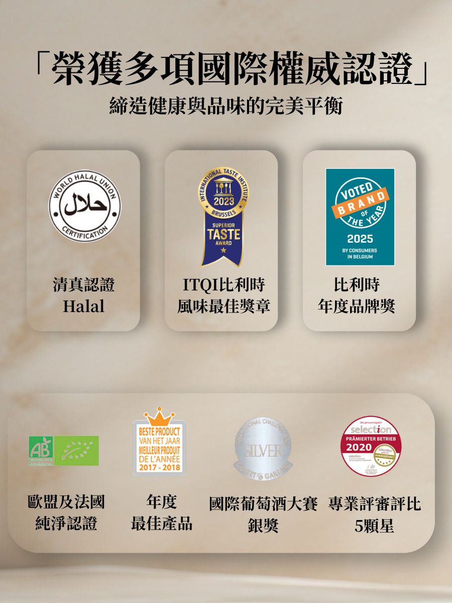 榮獲多項國際權威認證